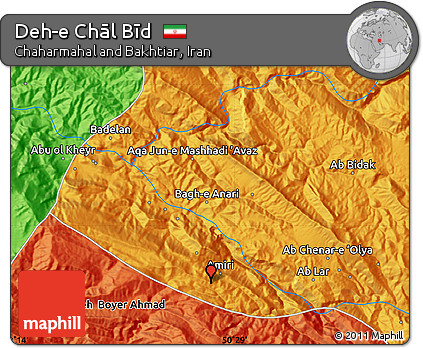 Political Map of Deh-e Chāl Bīd
