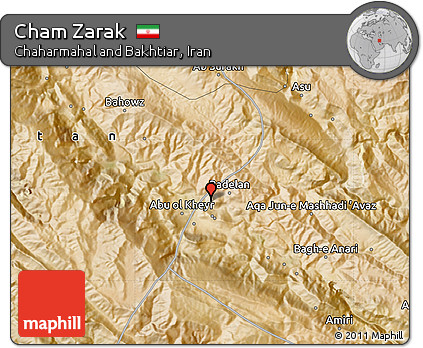 Satellite Map of Cham Zarak
