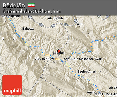 Shaded Relief Map of Bādelān