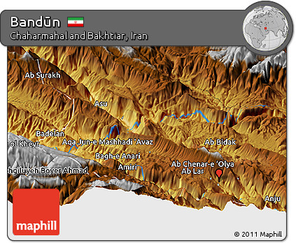 Physical Panoramic Map of Bandūn