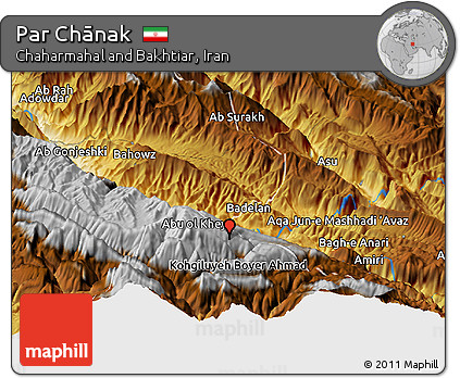 Physical Panoramic Map of Par Chānak