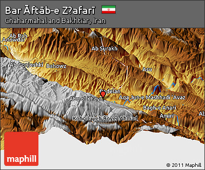 Physical Panoramic Map of Bar Āftāb-e Z̧afarī
