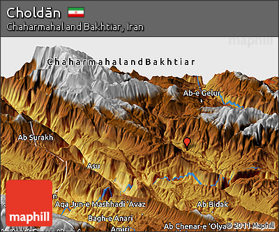 Physical Panoramic Map of Choldān