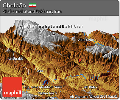 Physical Panoramic Map of Choldān