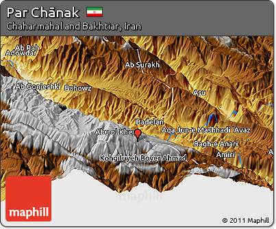 Physical Panoramic Map of Par Chānak