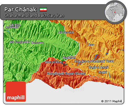 Political Panoramic Map of Par Chānak