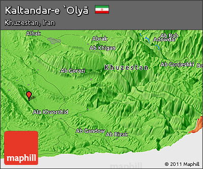 Political Panoramic Map of Kaltandar-e `Olyā