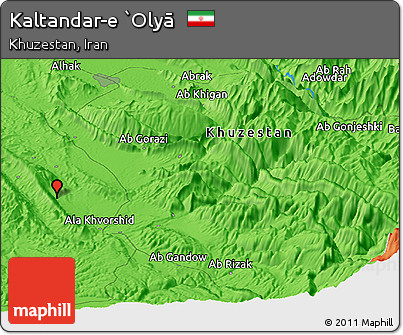 Political Panoramic Map of Kaltandar-e `Olyā