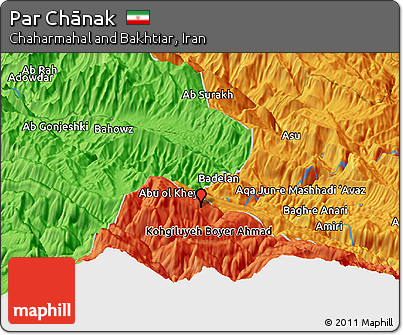 Political Panoramic Map of Par Chānak