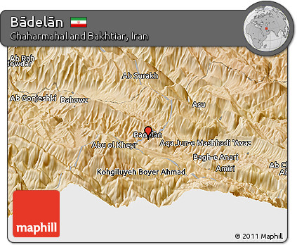 Satellite Panoramic Map of Bādelān