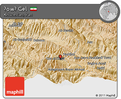 Satellite Panoramic Map of Ḩowẕ Gel