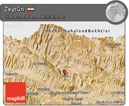 Satellite Panoramic Map of Zeytūn