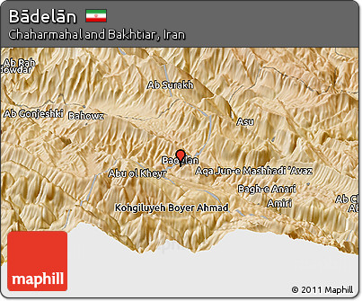 Satellite Panoramic Map of Bādelān