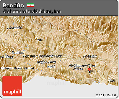 Satellite Panoramic Map of Bandūn