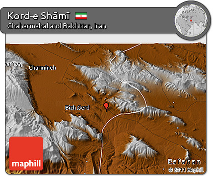 Physical 3D Map of Kord-e Shāmī