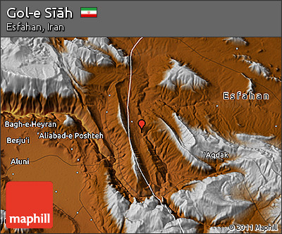 Physical 3D Map of Gol-e Sīāh