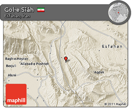 Shaded Relief 3D Map of Gol-e Sīāh