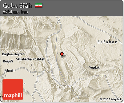 Shaded Relief 3D Map of Gol-e Sīāh
