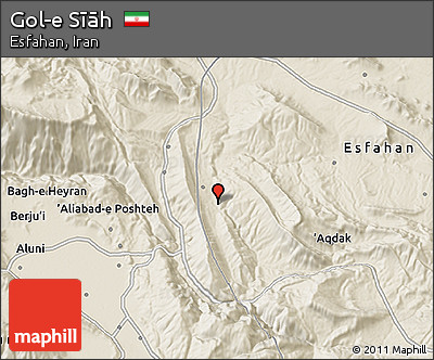 Shaded Relief 3D Map of Gol-e Sīāh