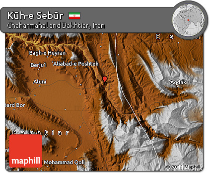 Physical Map of Kūh-e Sebūr