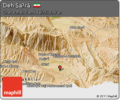 Satellite Panoramic Map of Deh Şaḩrā