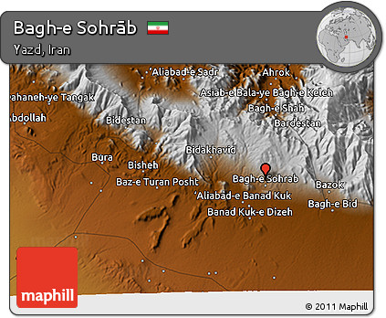 Physical 3D Map of Bagh-e Sohrāb