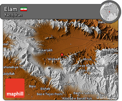 Physical 3D Map of Elam