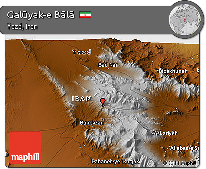 Physical 3D Map of Galūyak-e Bālā