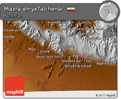 Physical 3D Map of Mazra`eh-yeTalchenār