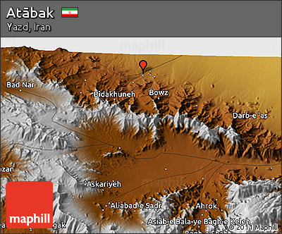 Physical 3D Map of Atābak