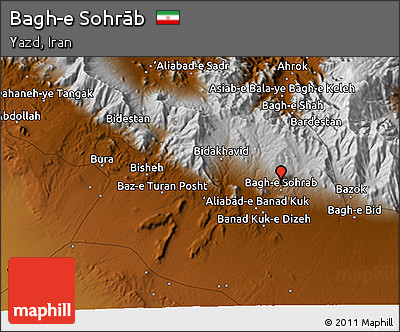 Physical 3D Map of Bagh-e Sohrāb