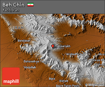 Physical 3D Map of Beh Chīn