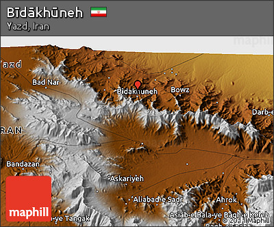 Physical 3D Map of Bīdākhūneh