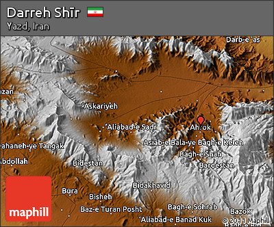 Physical 3D Map of Darreh Shīr
