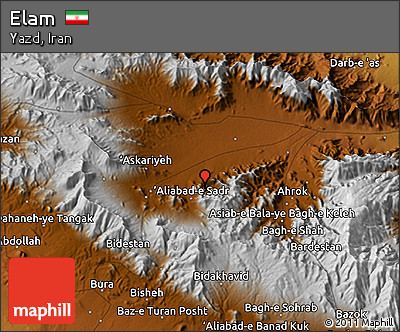 Physical 3D Map of Elam
