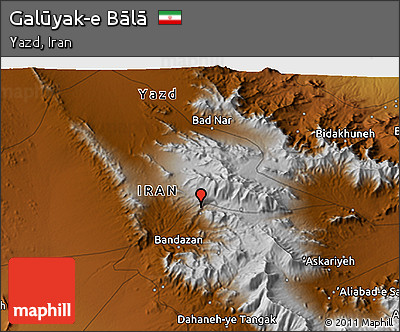 Physical 3D Map of Galūyak-e Bālā