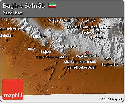 Physical 3D Map of Bagh-e Sohrāb