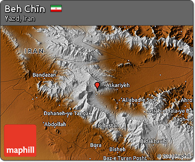 Physical 3D Map of Beh Chīn