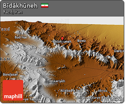 Physical 3D Map of Bīdākhūneh