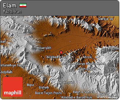 Physical 3D Map of Elam