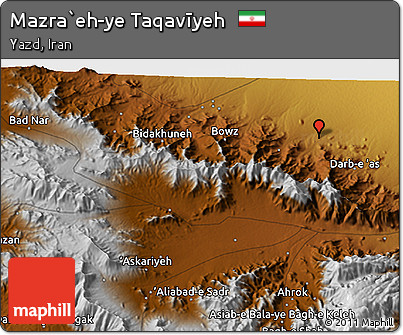 Physical 3D Map of Mazra`eh-ye Taqavīyeh