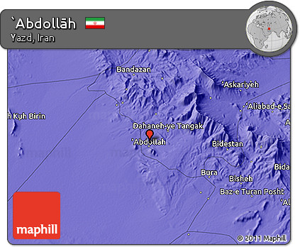 Political 3D Map of `Abdollāh