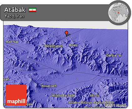 Political 3D Map of Atābak