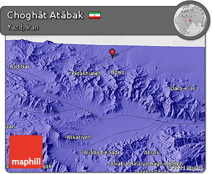 Political 3D Map of Choghāt Atābak