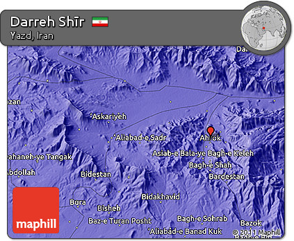 Political 3D Map of Darreh Shīr