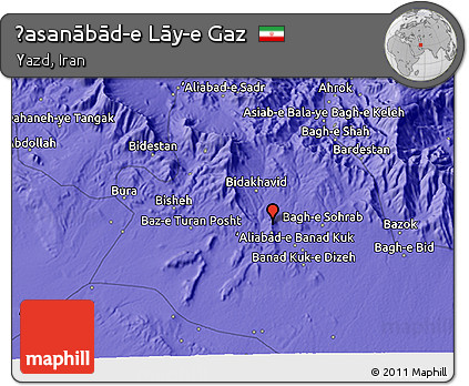 Political 3D Map of Ḩasanābād-e Lāy-e Gaz