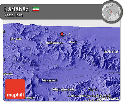 Political 3D Map of Kāfīābād