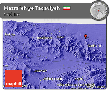 Political 3D Map of Mazra`eh-ye Taqavīyeh
