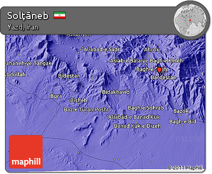 Political 3D Map of Solţāneb