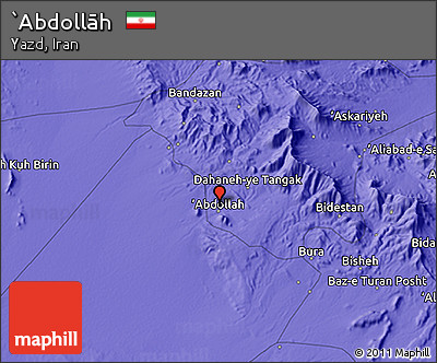Political 3D Map of `Abdollāh